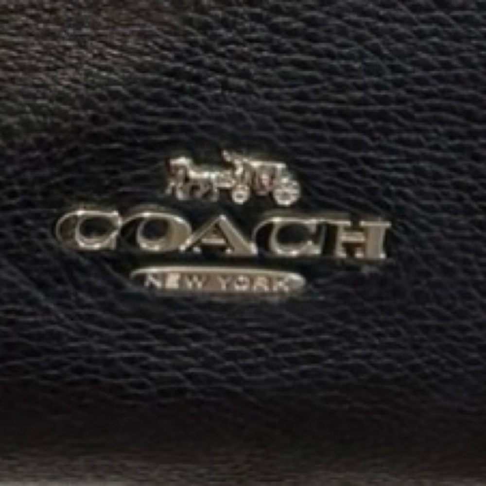 Coach Black Pebbled Leather Shoulder Bag with Silver Hardware - Picture 3 of 7